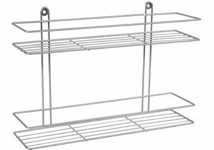 Полка в ванную прямая метал 2х ярусная P9032 К